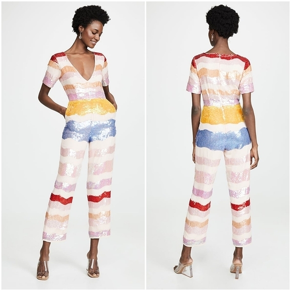 Rain Tutti Fruity Rainbow Jumpsuit size S NWT